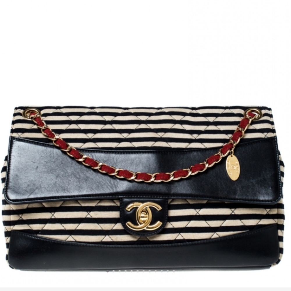 COCO CHANEL SAILOR jersey and leather tricolor(Large)